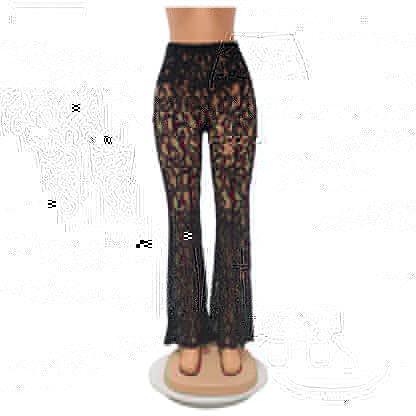 Black Lace Flare Pants