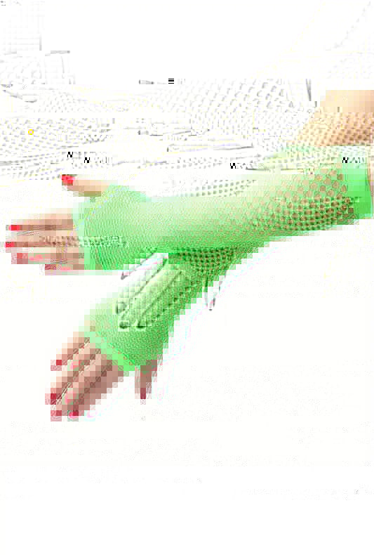 Green Fishnet Fingerless Gloves