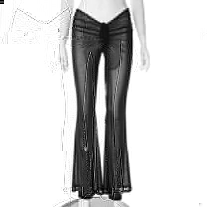 Sheer Mesh Pants with Front and Back Ruching